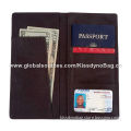 Passport Holder, Black Leather Cover Credit Card ID License Travel Wallet Book